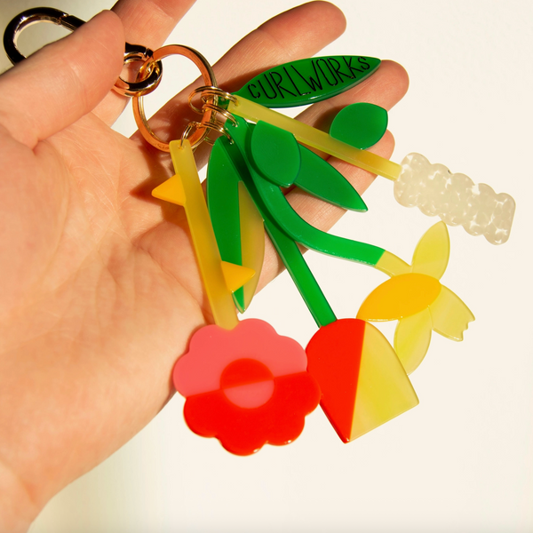 Fresh Flower Bouquet Bag Charm