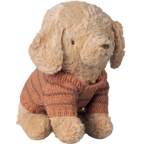 Maileg Puppy Knitted Sweater - small in coral