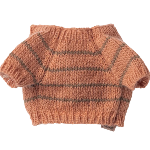 Maileg Puppy Knitted Sweater - small in coral