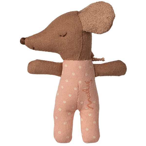 Maileg Sleepy Wakey Baby Mouse - Rose