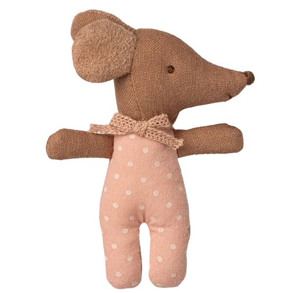 Maileg Sleepy Wakey Baby Mouse - Rose