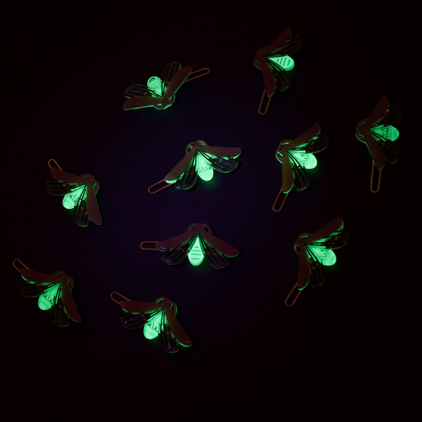 Glow in the Dark Firefly Insect Hair Clip Mini Barrette Set