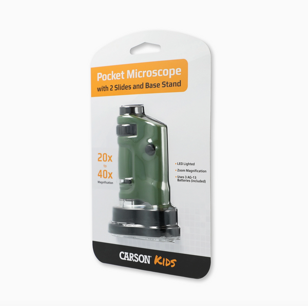 20x-40x, Zoom Led Lighted Pocket Microscope
