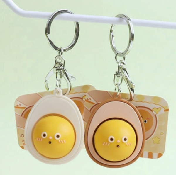 Boiled Egg Vs Roasted Egg Clicker Key Cap Keychain