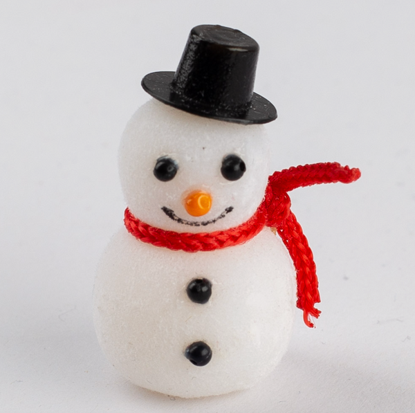 Miniature Flocked Snowmen - 1 1/2"