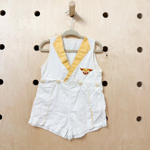 Vintage 1940s Aviator Convertible Romper - 2-3T