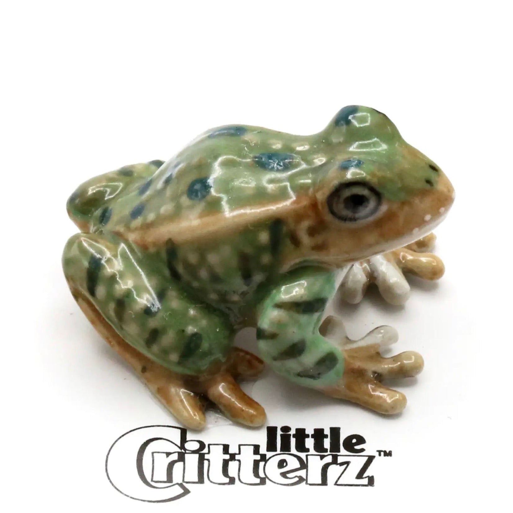 Miniature Porcelain Leopard Frog Figurine