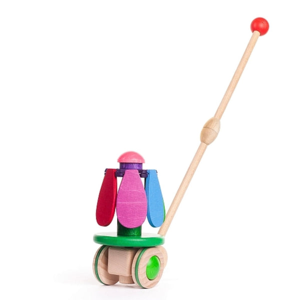 Wooden Flower Push Toy by Bajo