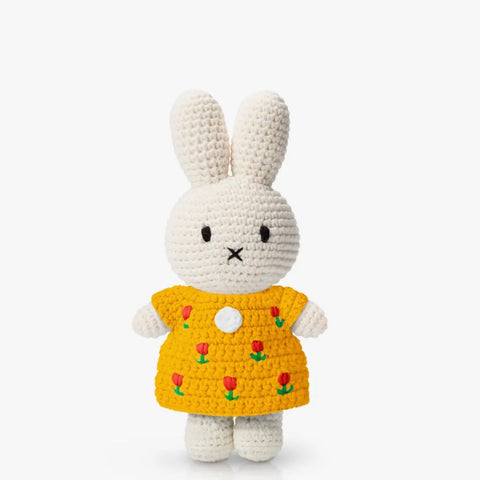 Miffy With Yellow Tulip Dress Crochet Toy by Just Dutch