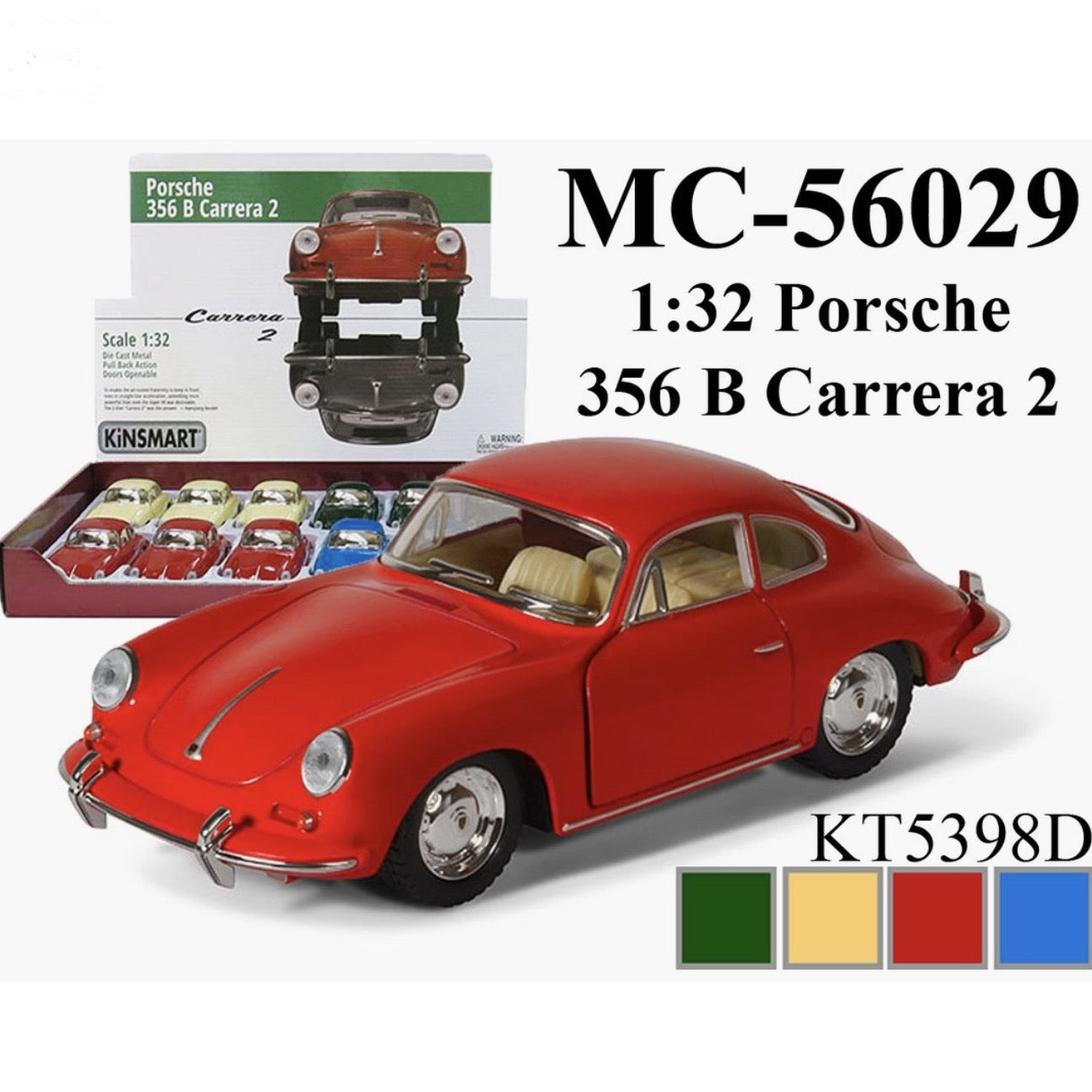 Die Cast Porsche 356 B Carrera 2 (4 colors)