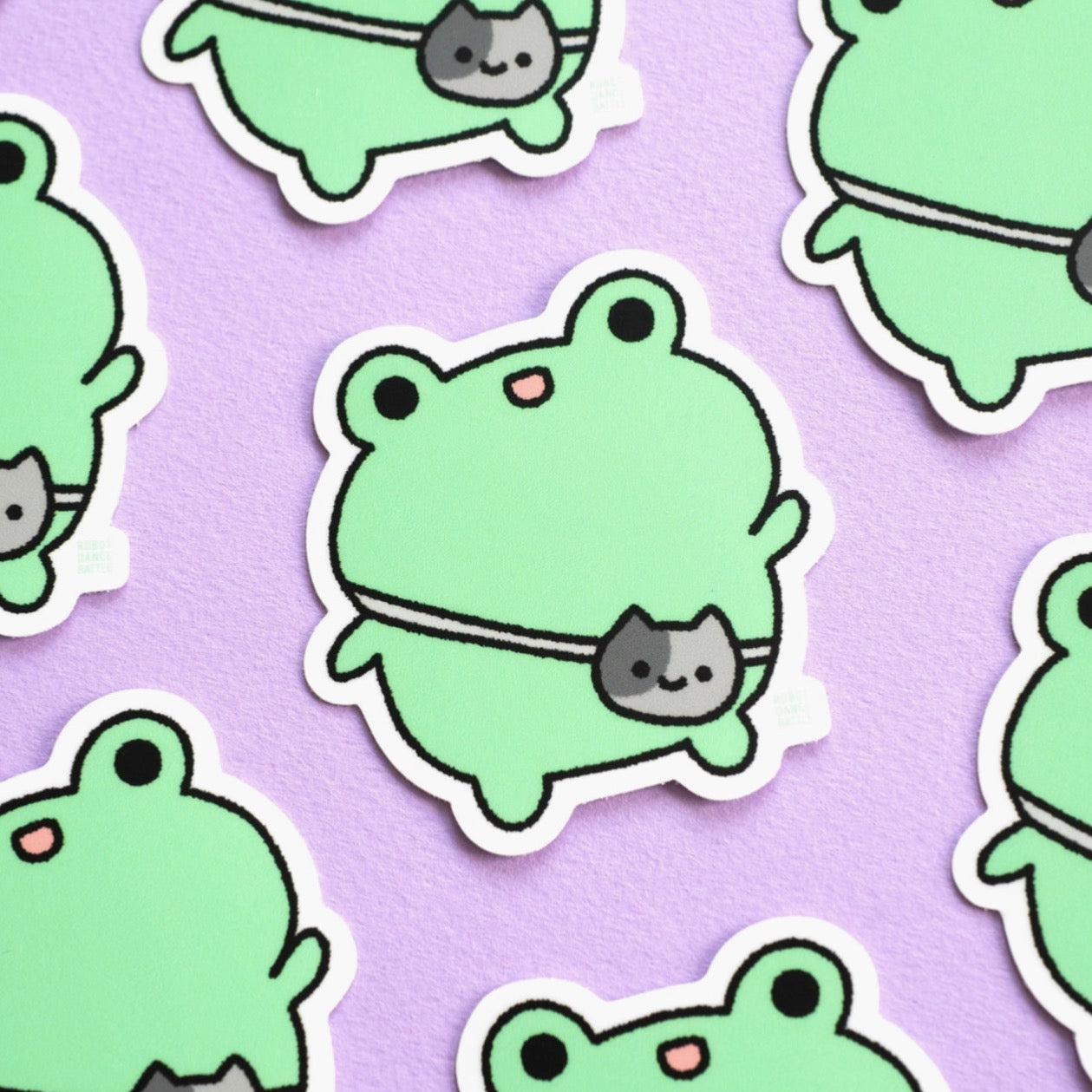 Cat Bag Frog Vinyl Sticker