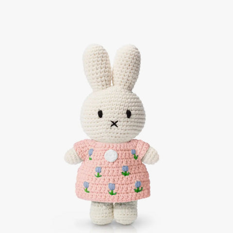 Miffy With Pink Tulip Dress Crochet Toy by Just Dutch