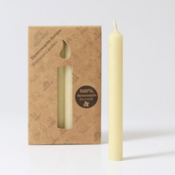 12 Grimm's Cream 100% Beeswax Candles in Box