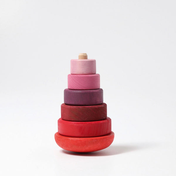 Grimm's Pink Wobbly Stacking Tower