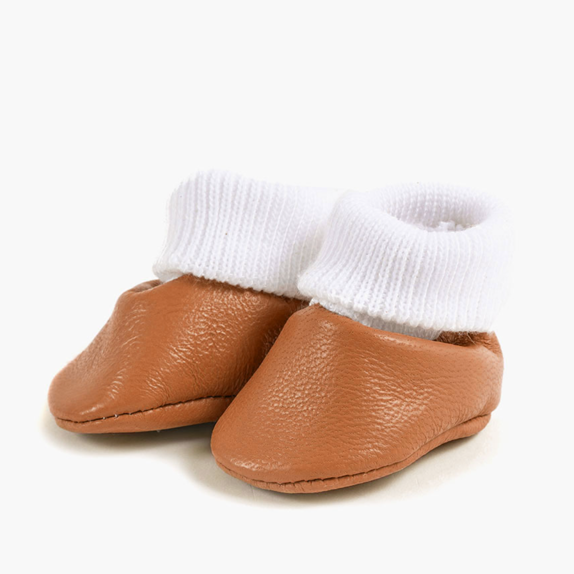 Minikane X Patt'touch Doll Sock Slippers in cognac leather