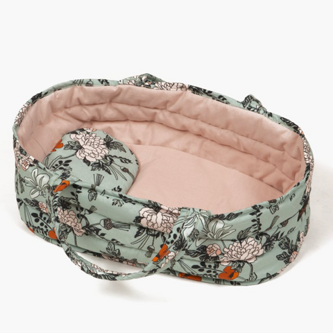 Minikane Quilted Bassinet with pillow "Luxury Roses" print