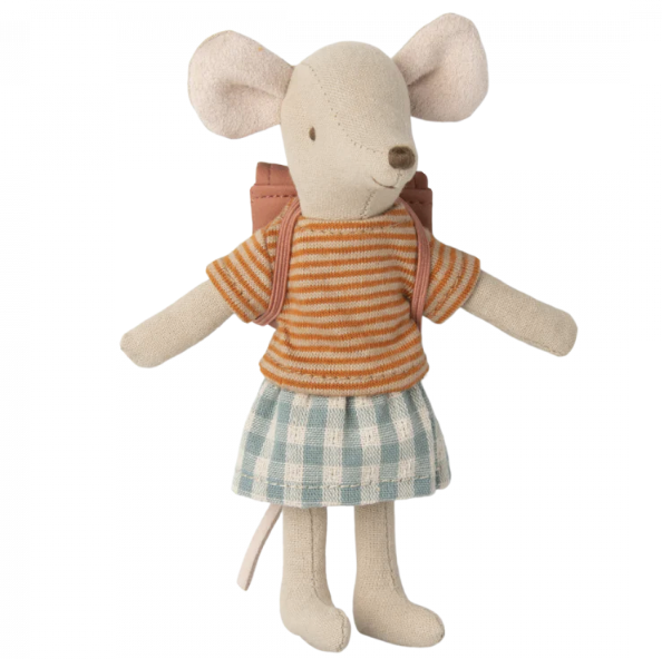 Clothes & Bag for Maileg Big Sister Mouse - Old Rose