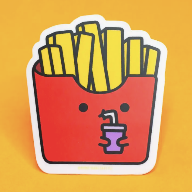 Small Fry With Drink Sticker