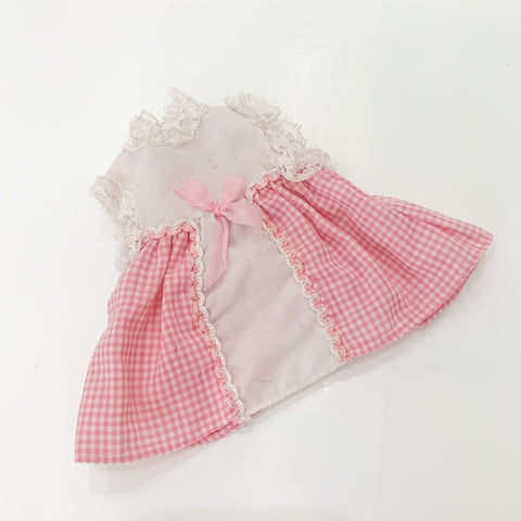 Vintage 1960s Pink Gingham Dress (fits on 20cm Kewpie doll)