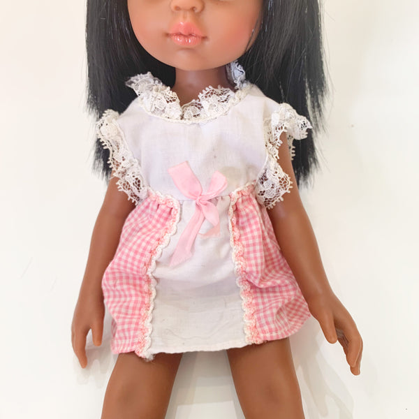 Vintage 1960s Pink Gingham Dress (for Minikane AMIGAS doll)