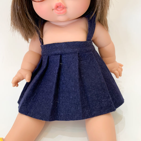 Vintage Navy Wool Jumper Skirt (fits 14.5” Minikane Gordis doll)