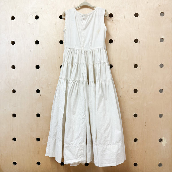 Vintage 1940s Sheer Flocked Maxi Dress / 8-10x