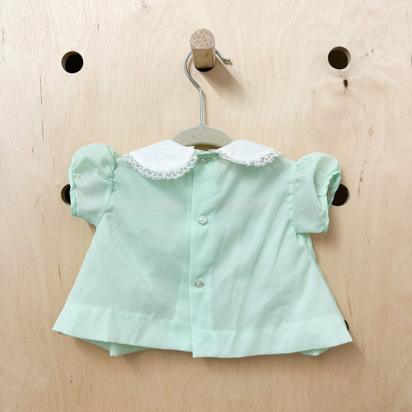 Vintage Sheer Mint Baby Dress / size NB-3M