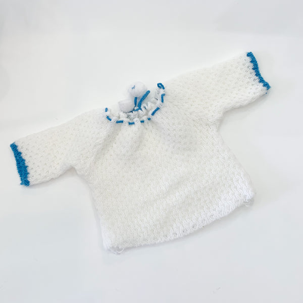 Vintage White Pom Pom Sweater Dress (for Minikane Gordis doll)